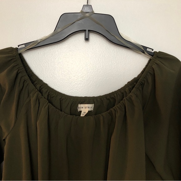 Off Shoulder Top | Olive Green Color | Size Medium - Picture 3 of 8